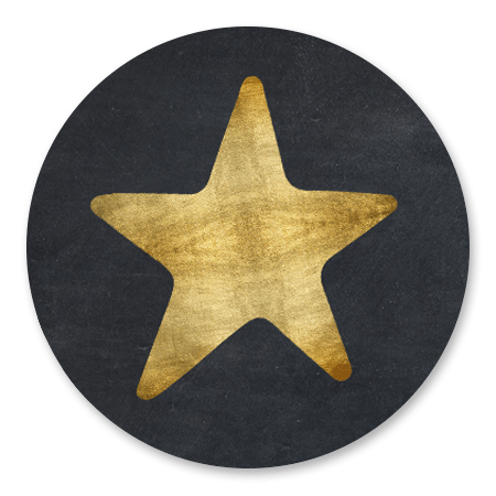 Ster Goud - op Zwart